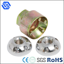 Four Holes Stainless Steel Anti-Theft Nuts with High Catbon Steel Banner